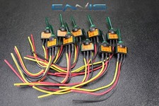 10 PCS ILLUMINATED ON OFF TOGGLE SWITCH GREEN PRE WIRED 12 VOLT 20 AMP IBITSG