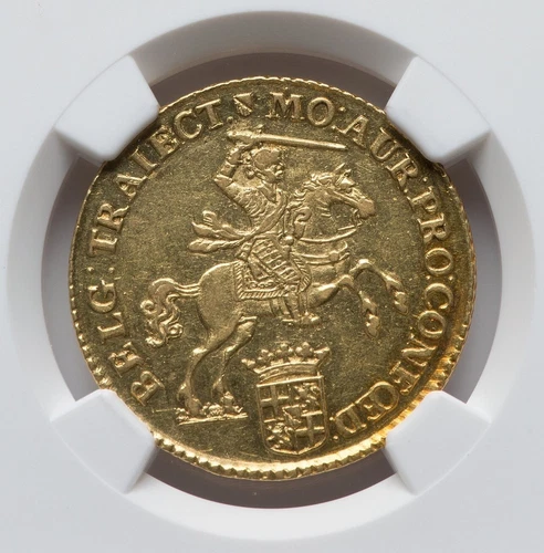 Netherlands Utrecht 1750 GOLD 14 Gulden - NGC AU Details - STUNNING !