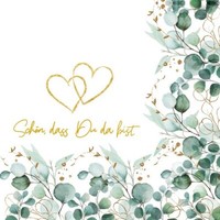 20 Servietten Eucalyptus Frame Hearts Eukalyptus BordüRe Herzen Liebe 33X33Cm