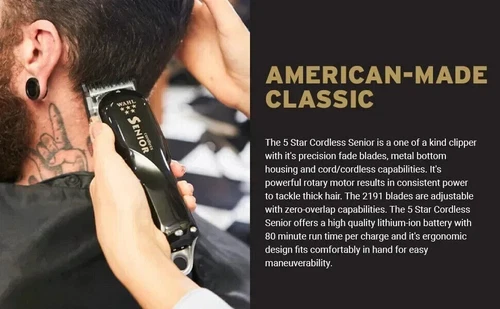 Wahl 8504-400 Professional 5-Star Series Cordless Senior Clipper 110-220V - Picture 4 of 7