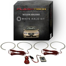 White Angel Eye Led Halo Kit Rf Remote For 2002-2003 Nissan Maxima Headlights