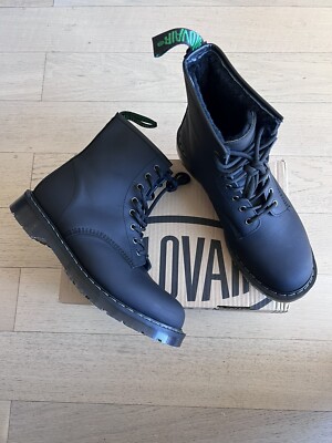 Solovair Black Greasy Shearling Lined Eye Derby Boot Like Dr