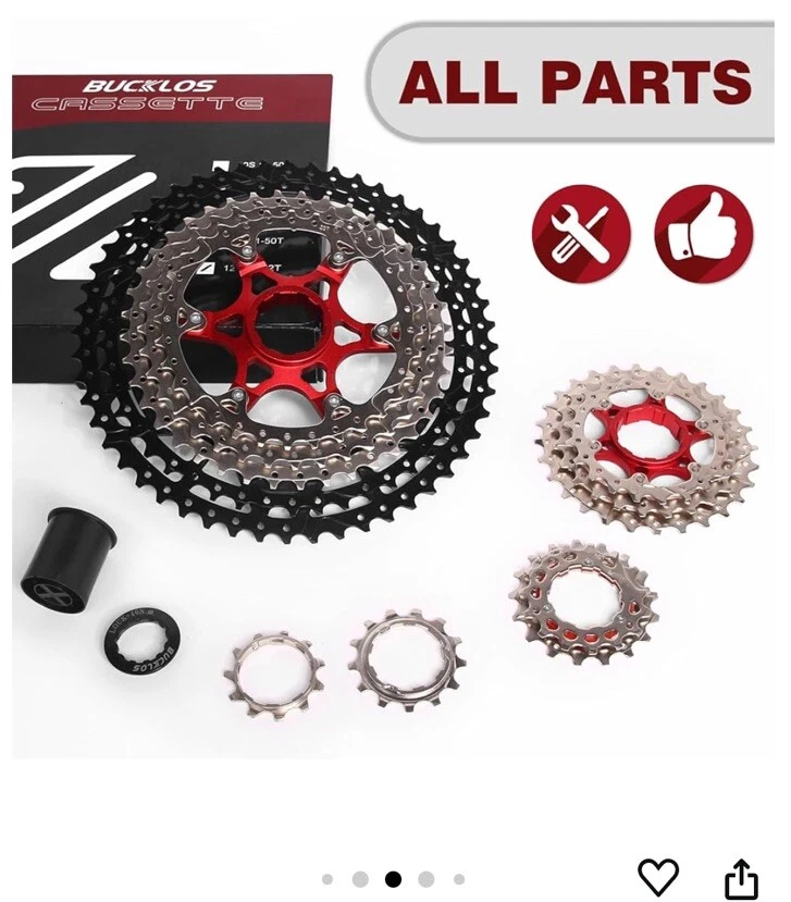 BUCKLOS 11-52T MTB Road Bicycle Cassette 8/9/10/11/12S Bike Sprocket fits Shiman - Image 3 of 4