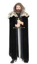 Juego de Tronos Rey Ned Stark Deluxe Capa de Piel Capa Halloween Disfraz Set