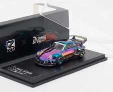 DCM 1/64 Scale Porsche 964 RWB Electroplated Diecast Model Collection Toy  
