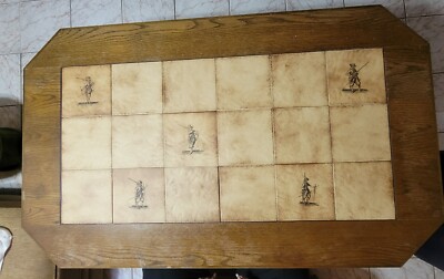 Vintage Spanish Stoneware Inlay Table