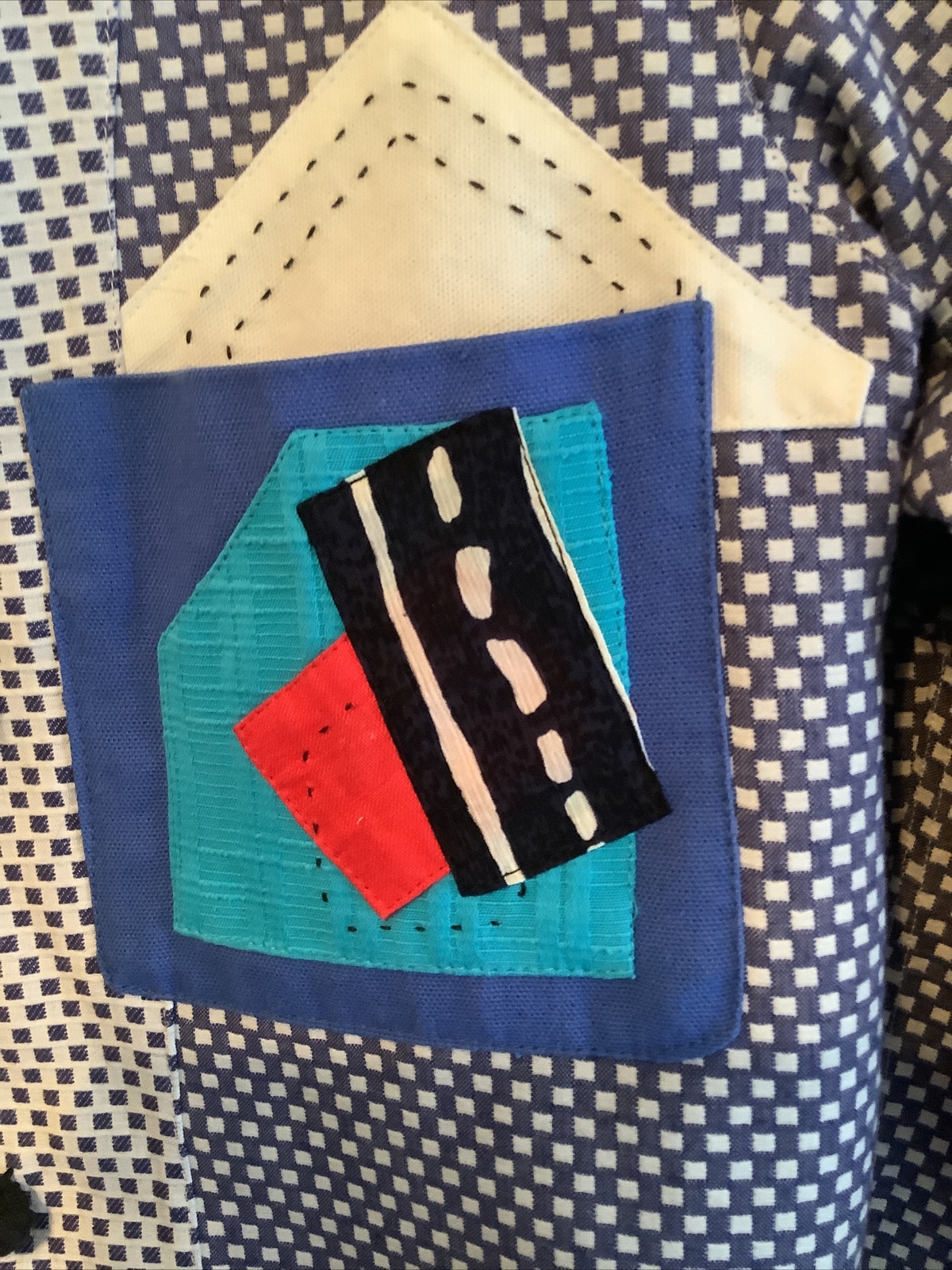 CANVASBACKS Women's Artsy Patchwork Button Front … - image 3