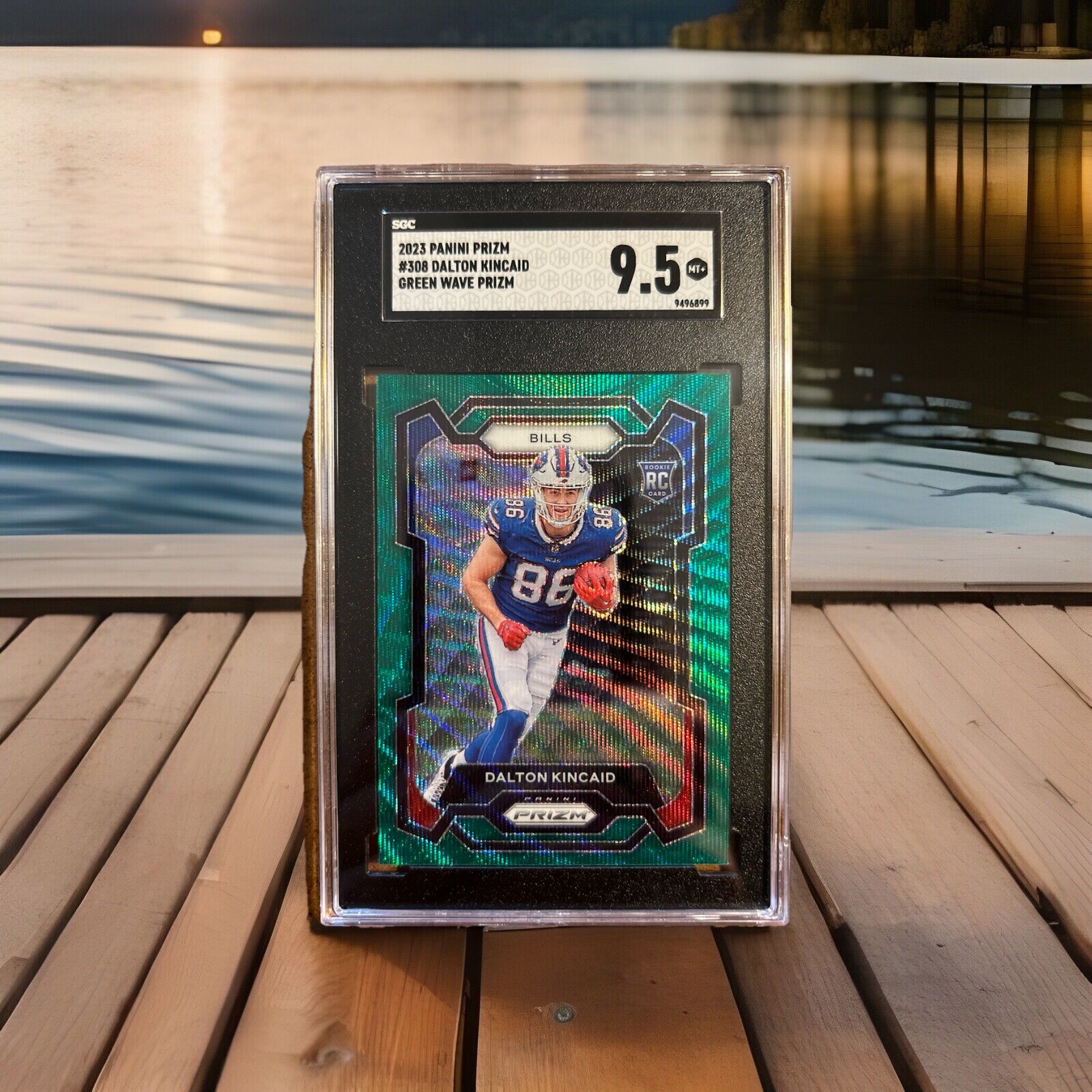 DALTON KINCAID - 2023 PANINI PRIZM - GREEN WAVE #308 ROOKIE RC SGC 9.5 POP 4