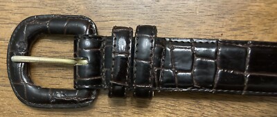 Amiee Lynn Italian Croco Leather Belt‎ Italian croco genuine leather lined sz L Amiee Lynn Italian Croco Leather Belt Italian croco genuine  main image 3