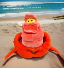 Vintage Mattel Disney The Little Mermaid Sebastian Crab Large Plush Stuffed 24"