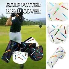 PU Leather Golf Putter Head Cover Mallet Blade Headcover Protectors Embroidery