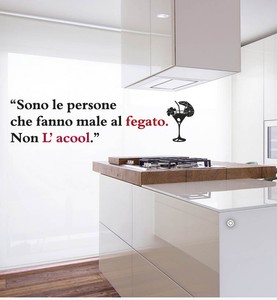 Wall Stickers Frase Cucina Adesivo Murale Alcool Vita Vetrine Aperitivi Bar Ebay