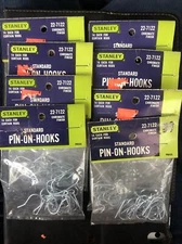 8 Packs Stanley 22-7122 Standard Pin-On-Hooks For Curtain Rods (14 Per Pack) USA