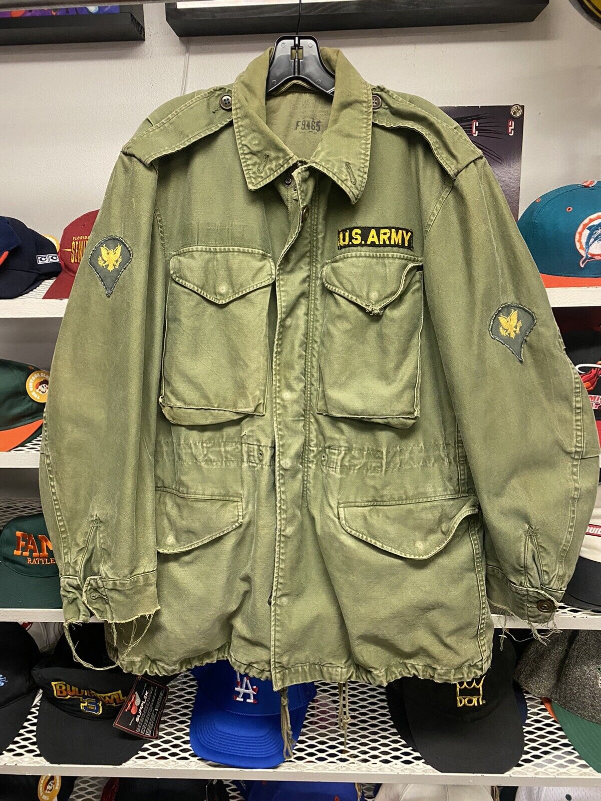 VTG US Army Mens Green Vietnam Era 70s Military Field Jacket Sz Small