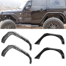 WolfX Front & Rear Fender Flares 4pcs Set Steel for 2007-2018 Jeep Wrangler JK