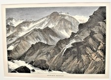 Wood Engraving Hand Colored 1874 William Cullen Bryant 