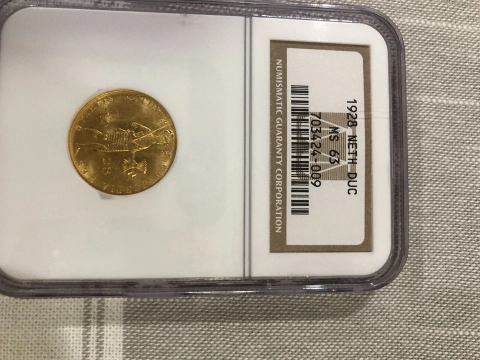 1928 Netherland Gold Ducat Coin Certified M63 - Image 3 of 4