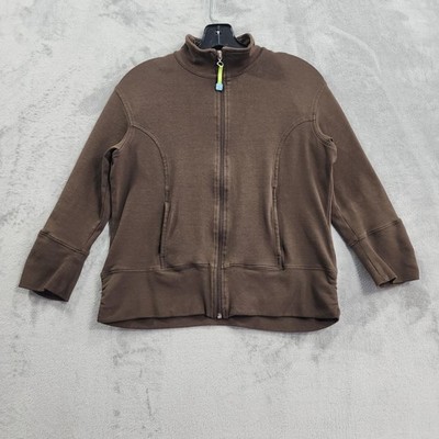 Fresh Produce Sweatshirt Jacket Womens S Brown Knit Zip Front Normcore Cabincore