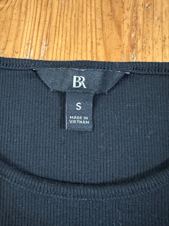 BR Banana Republican Ribbet Knit Tank Top Black S Modal Cotton - Image 2 of 4