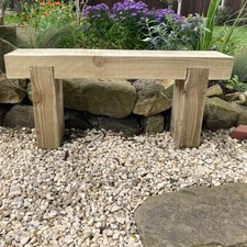 2 Seater Wooden Rustic Garden Sleeper Seat Outdoor Patio Furniture