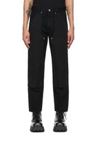 HELMUT LANG DOUBLE KNEE UTILITY PANTS JEANS BLACK SIZE 30