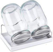 Sprouting Jar Kit-2 Wide Mouth Quart Mason Jars with 316 Stainless Steel Screen