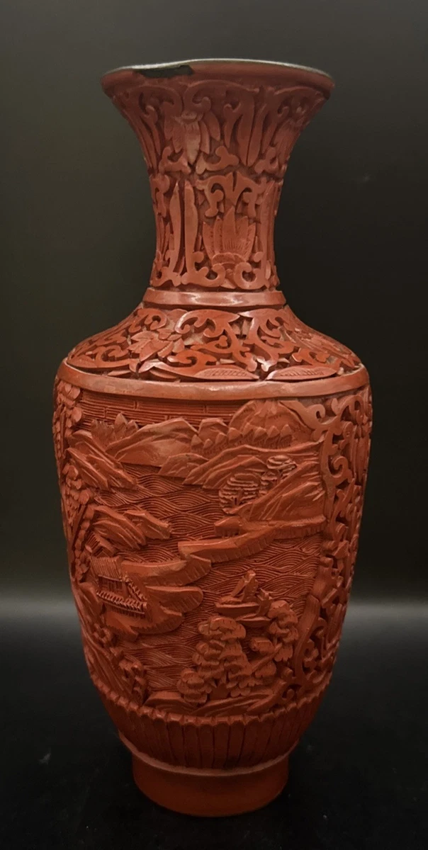 中国雕漆花瓶| eBay