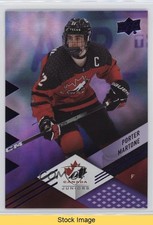 2024 Team Canada Juniors Purple Patterned Foilboard Porter Martone #20 READ 1tb6
