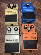 Lot Vintage 1990 Boss ACA Black Label DS-1 Di...