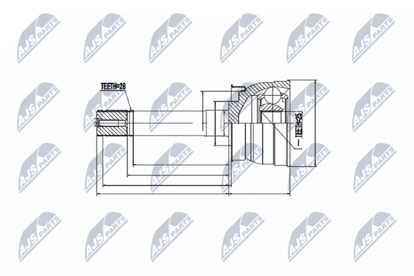 Nty Gelenksatz, Antriebswelle NPZ-NS-079 Passend FüR Nissan-image