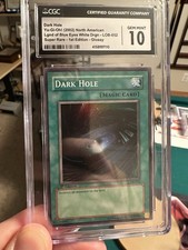2002 Yu-Gi-Oh! Dark Hole LOB 1st Edition Super Rare CGC 10 Glossy