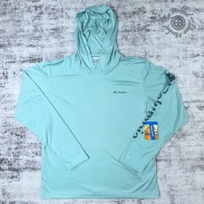 NWT Columbia Rapid Creek Hoodie Men's Large Teal Blue UPF 50 MSRP 40