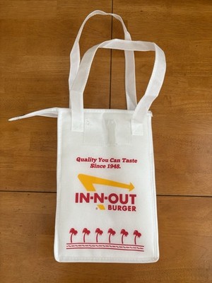 IN-N-OUT BURGER - New White Insulated Lunch Tote Bag -11 3/4” tall
