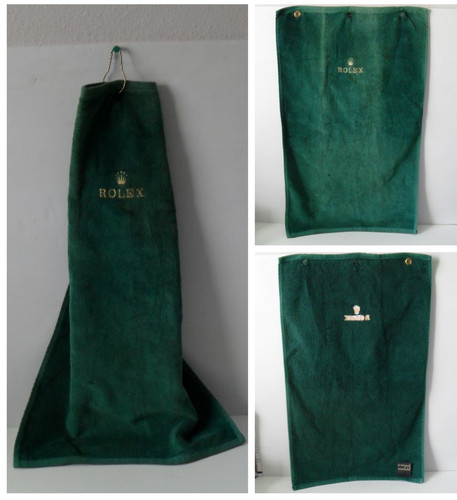 Rolex Golf Towel - Soft Cotton - Measures 15" x 26" - Includes Bag Clip
