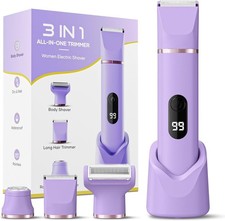 Bikini Trimmer for Women, Tiovara Painless Electric Razors Shaver IPX7 Waterproo