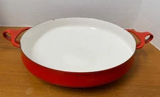 VINTAGE DANSK DESIGNS FRANCE PAELLA PAN SKILLET RED 10" INCH POT!!