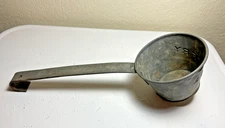 Antique galvanized metal long-handled tin water ladle/dipper - long handle