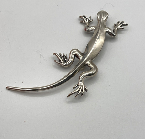 Sterling Silver Salamander Brooch Hallmarked