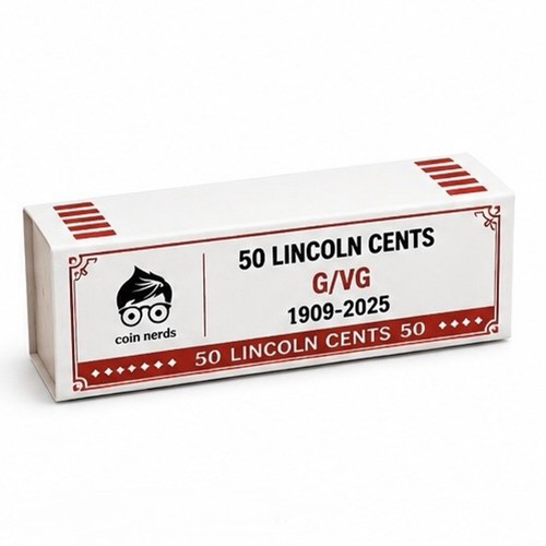 50 G/VG+ Lincoln Cents 1909-2025 Range Collection Filler Penny Tube Roll