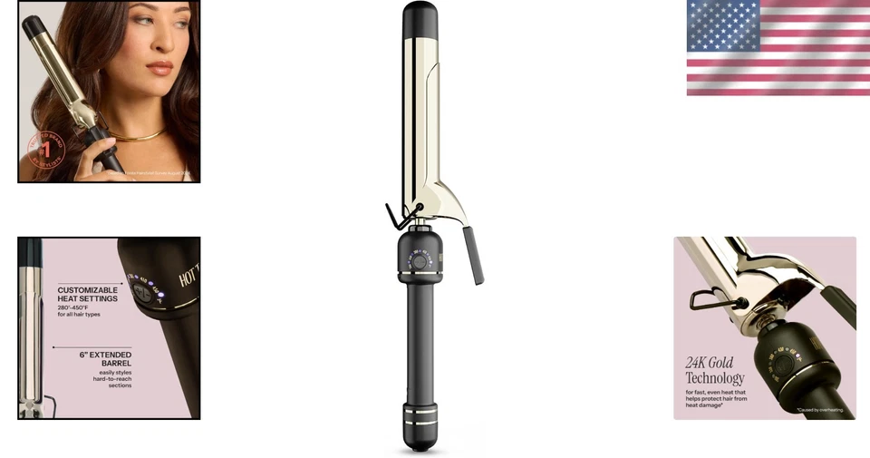 Professional 24K Gold Curling Iron with Extended Barrel for Longer Lasting Waves - Image 2 of 4