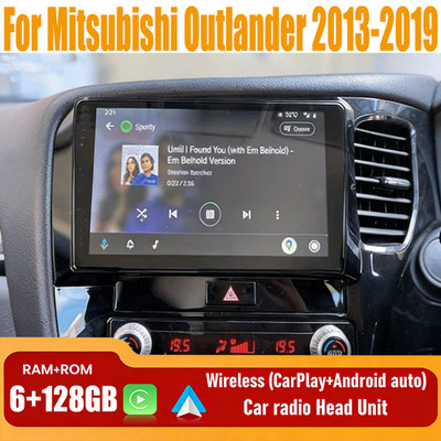9'' Wireless Carplay & Android Auto Car Radio For Mitsubishi Outlander 2013-2019