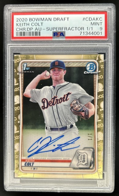 2020 Bowman Draft Colt Keith Chrome Auto 1st Refractor Superfractor #1/1 PSA 9