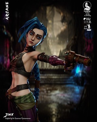 1:8 Jinx Arcane Fan Art UNPAINTED High Quality Garage Kit