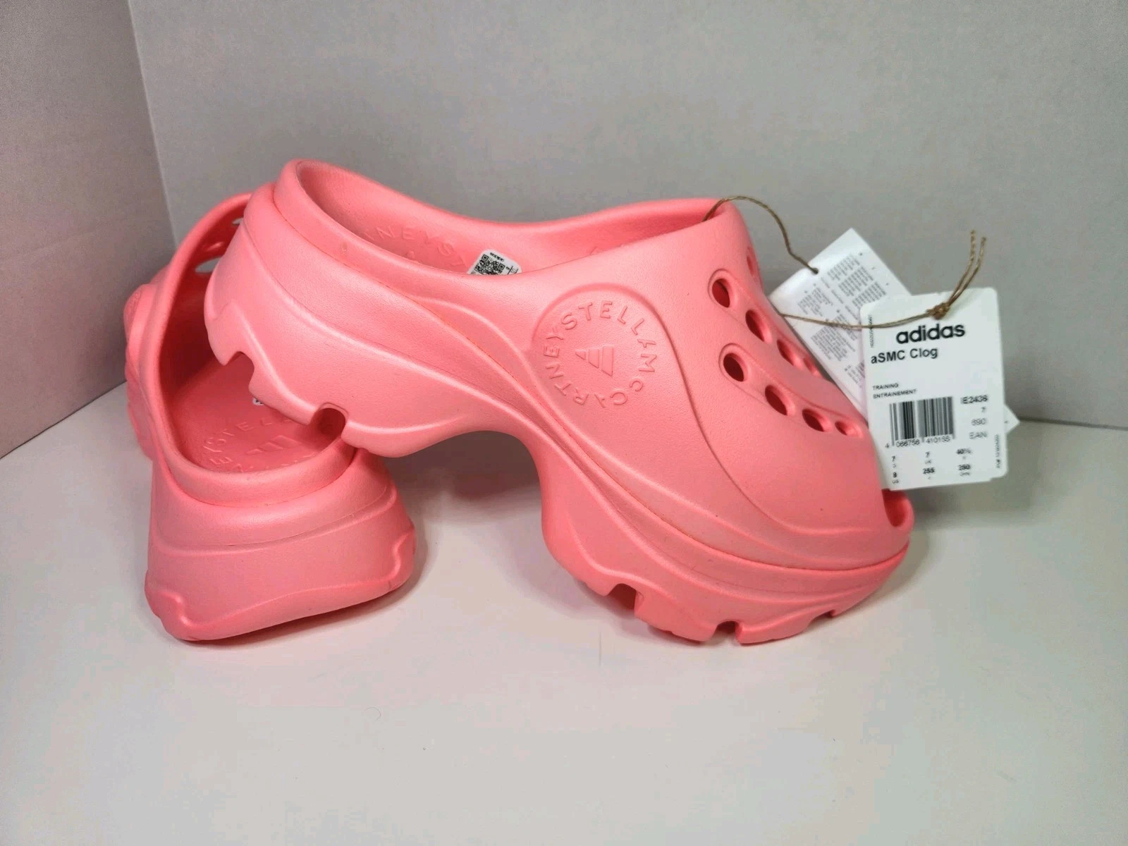 Scarpe zoccoli Adidas Stella McCartney donna taglia 8 rosa IE2436 slip on platform