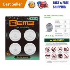 Dependable 4-Pack 3.7V Rechargeable Lithium Button Cell Batteries - Long-Lasting