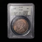 1935 $1 MS65 PCGS OGH Canada Silver Dollar Beautiful Original Toning GEM