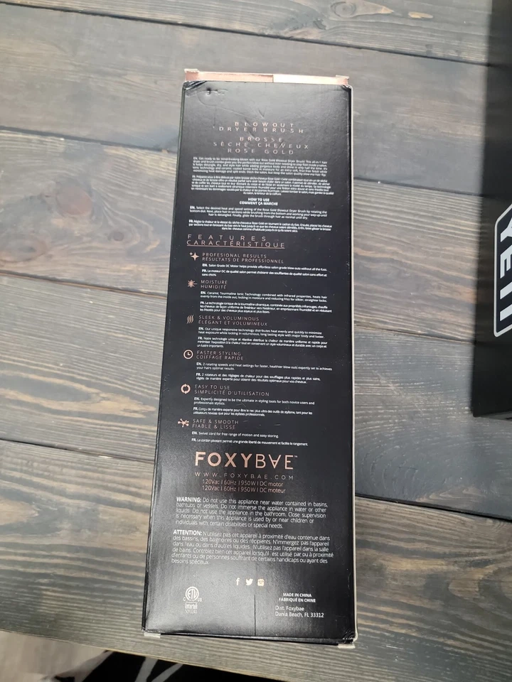 Cepillo Secador FoxyBae Oro Rosa NUEVO Estilo Todo en Uno Desenredar Seco Iónico Foto 3 de 4