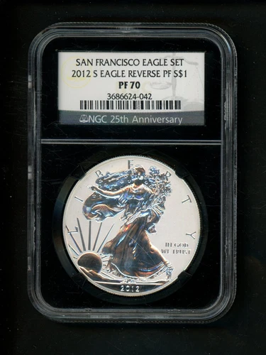 2012 S US American Silver Eagle $1 NGC PF 70 Reverse PF San Francisco Mint