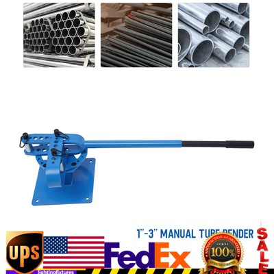 Pipe Bender Manual Bench Bending Machine 5/8'' Tube Bender Set 7 Dies 1'' to 3''