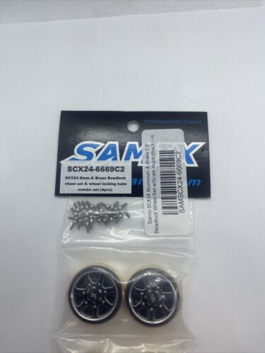 Samix SCX24-6669SC2 - Aluminum & Brass 1.0" Beadlock Wheel w/Hubs (black) (4) - Picture 2 of 3